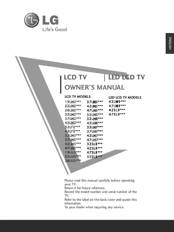 Mode d'emploi LG 32SL80YR