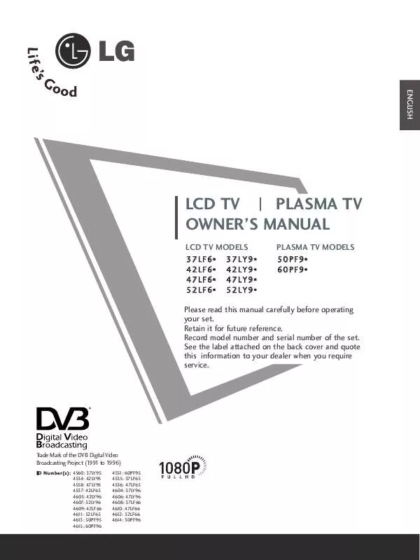 Mode d'emploi LG 37LF66.AEN