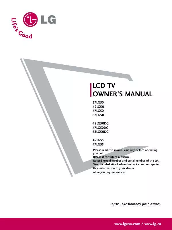 Mode d'emploi LG 37LG50-UG