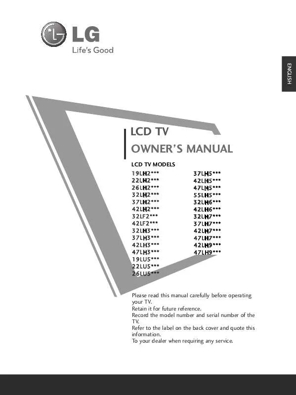 Mode d'emploi LG 37LH70YR