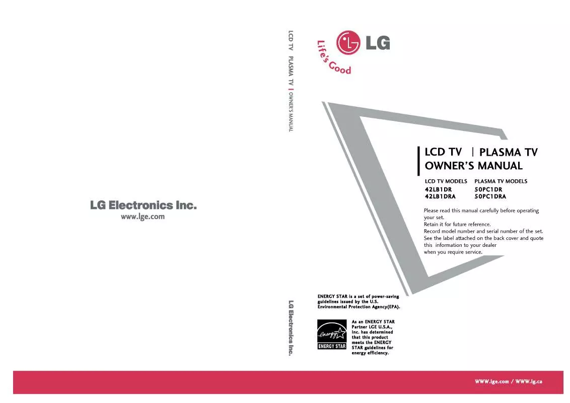 Mode d'emploi LG 42LB1DR