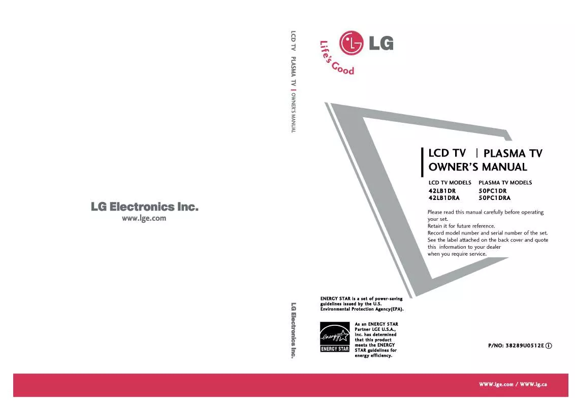 Mode d'emploi LG 42LB1DRA