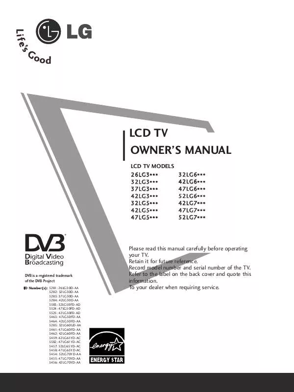 Mode d'emploi LG 42LG61YD