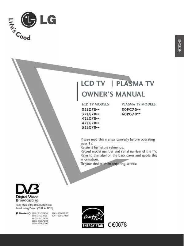 Mode d'emploi LG 42LG7000