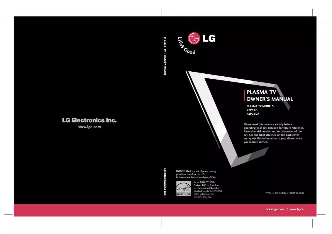 Mode d'emploi LG 42PC1D-UB