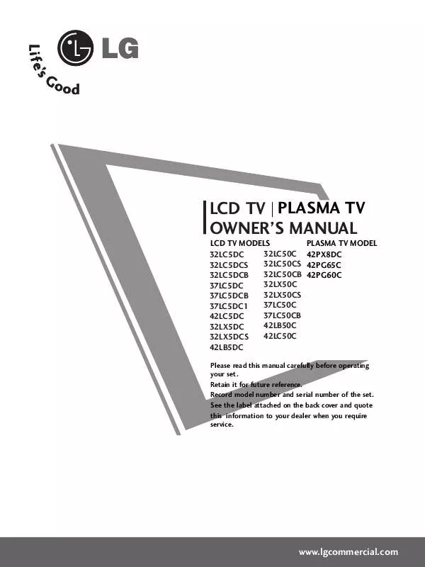 Mode d'emploi LG 42PG60C