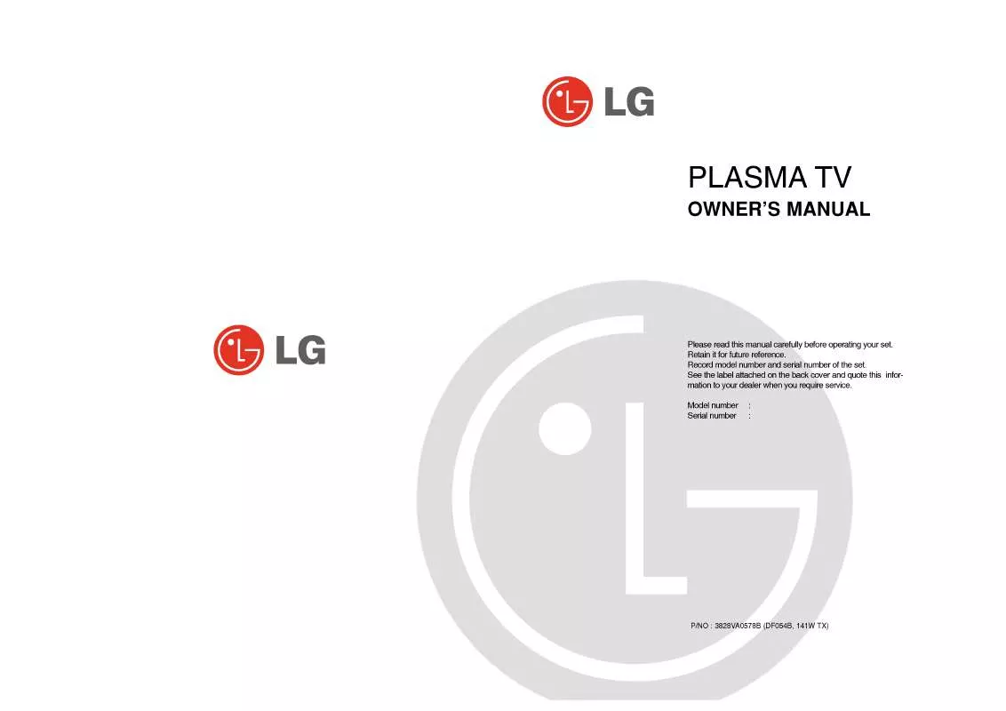 Mode d'emploi LG 42PX5D