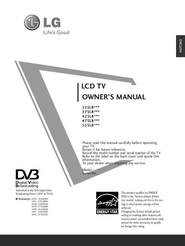 Mode d'emploi LG 42SL8500