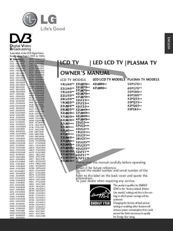 Mode d'emploi LG 47LF5100