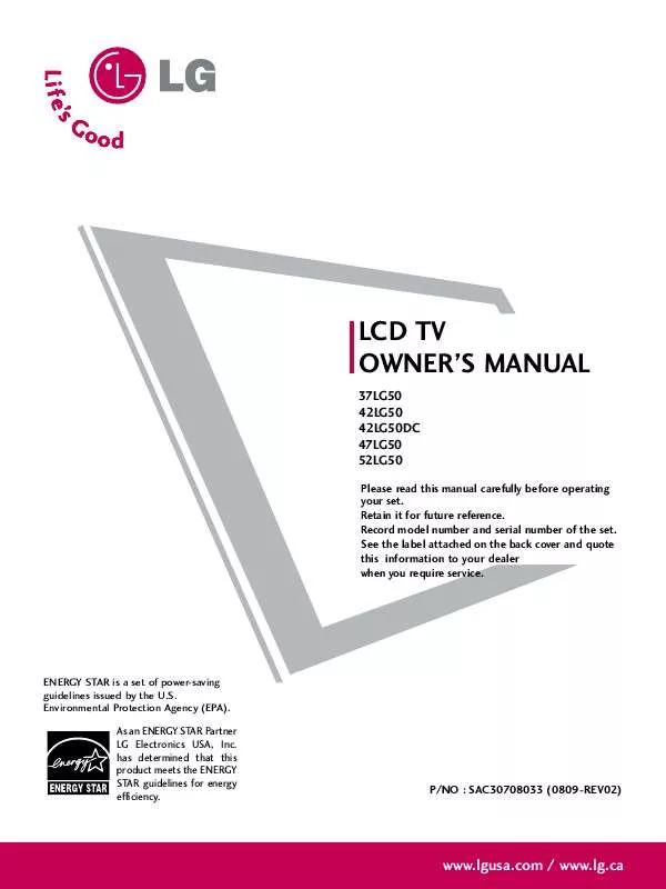 Mode d'emploi LG 47LG50-UG