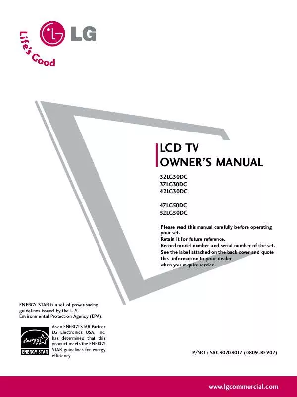 Mode d'emploi LG 47LG50DC-UA