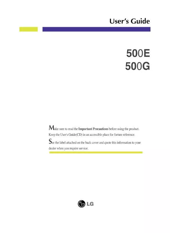 Mode d'emploi LG 500G-K-
