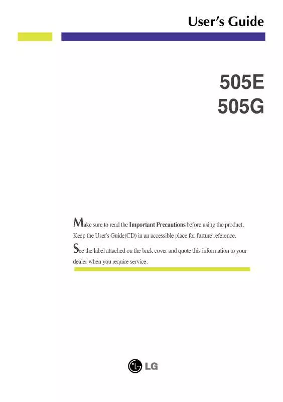 Mode d'emploi LG 505EK