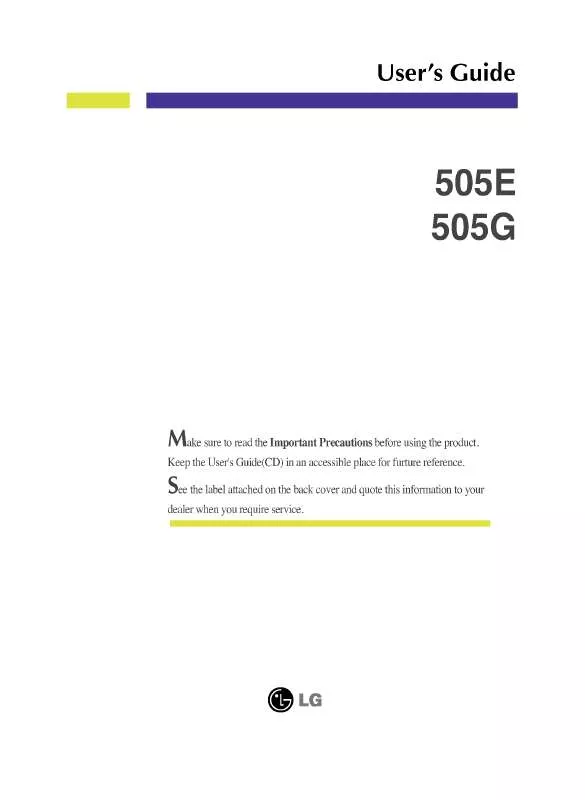 Mode d'emploi LG 505G-K-