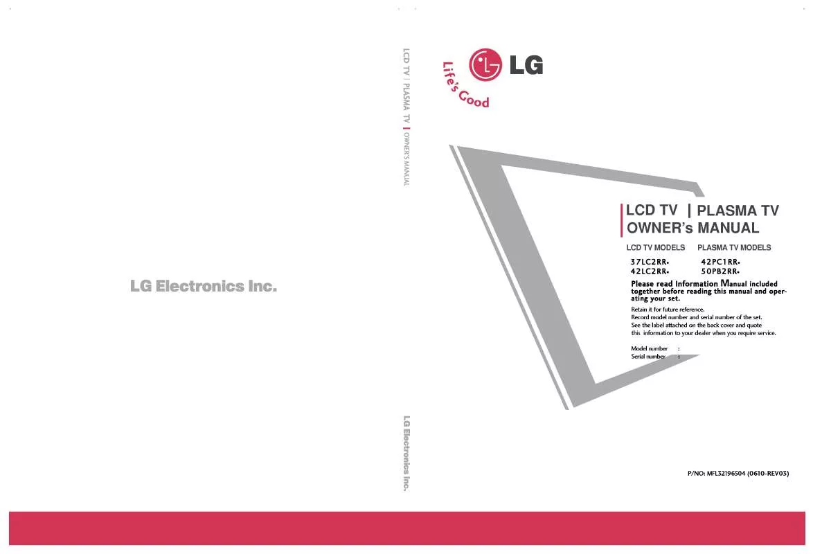 Mode d'emploi LG 50PB2RR