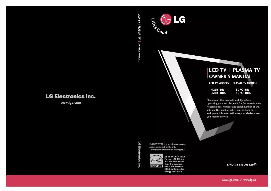 Mode d'emploi LG 50PC1DR-UA