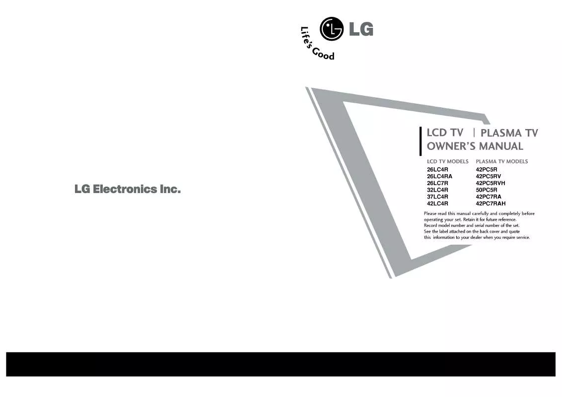 Mode d'emploi LG 50PC5R-MA