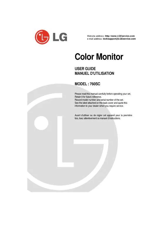 Mode d'emploi LG 760SC