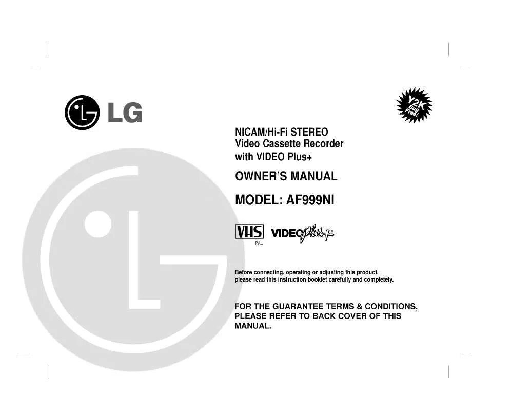 Mode d'emploi LG AF999NI