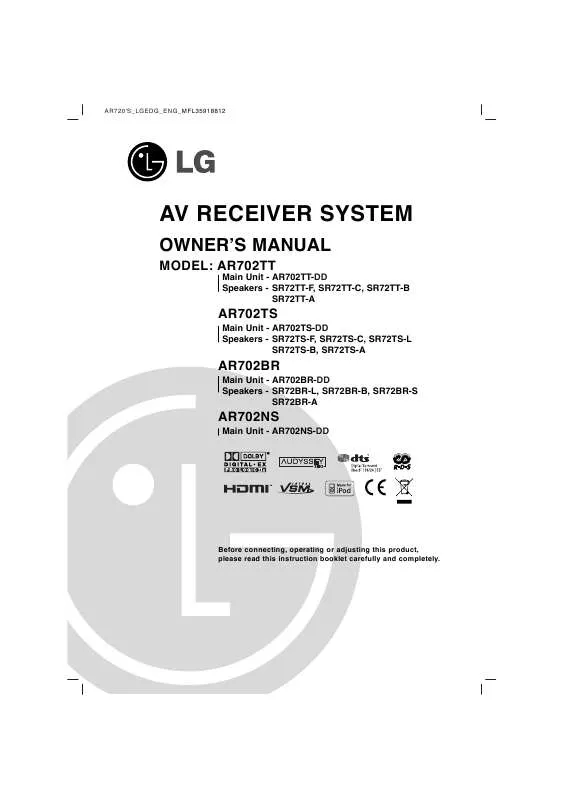 Mode d'emploi LG AR702 NS-DD