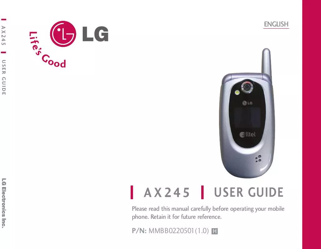 Mode d'emploi LG AX245