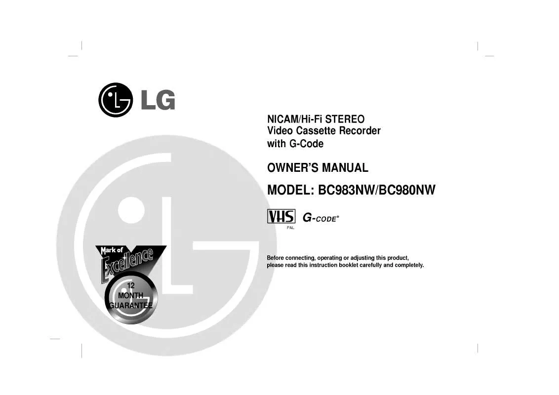 Mode d'emploi LG BC980NW