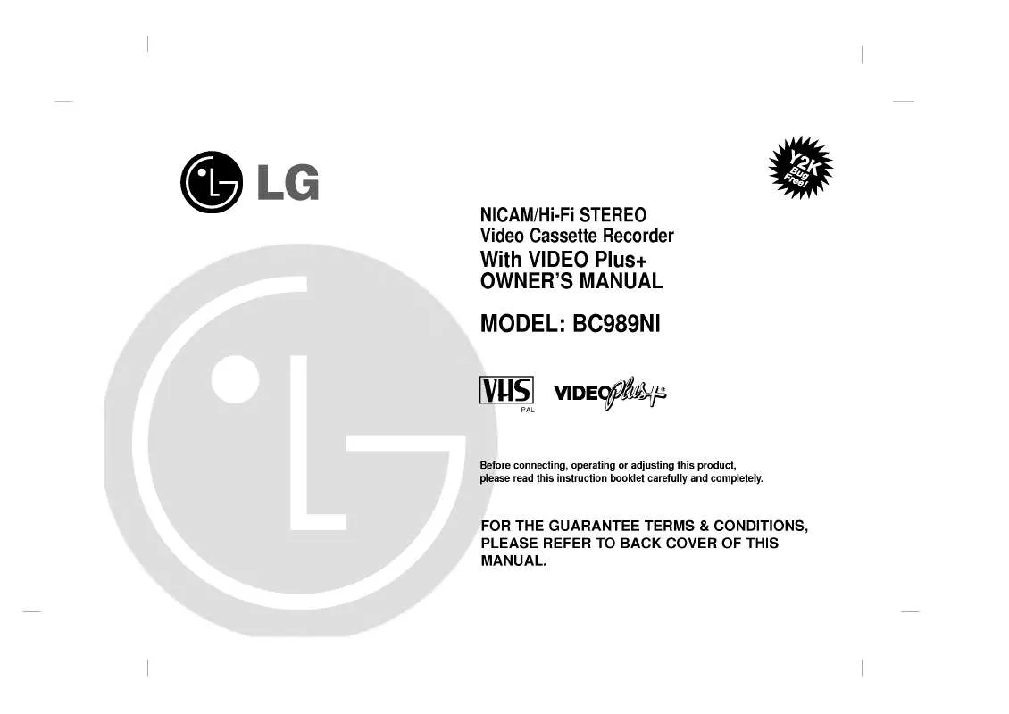 Mode d'emploi LG BC989NI