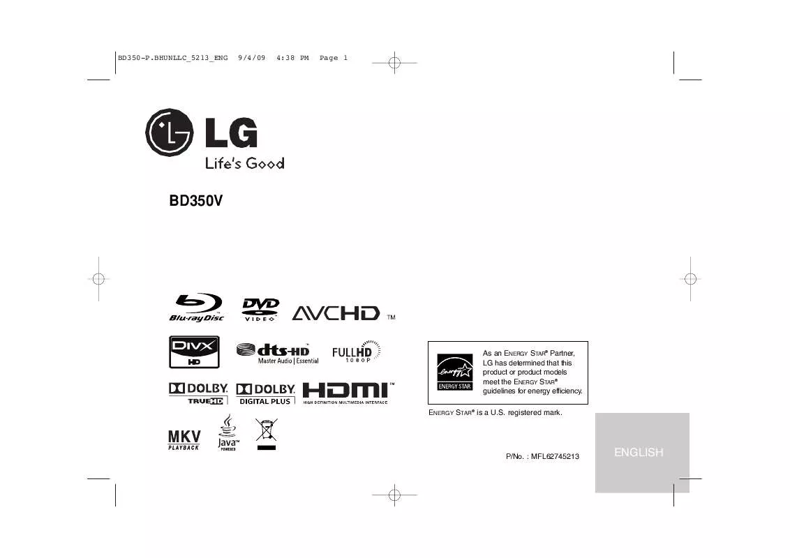 Mode d'emploi LG BD-350V