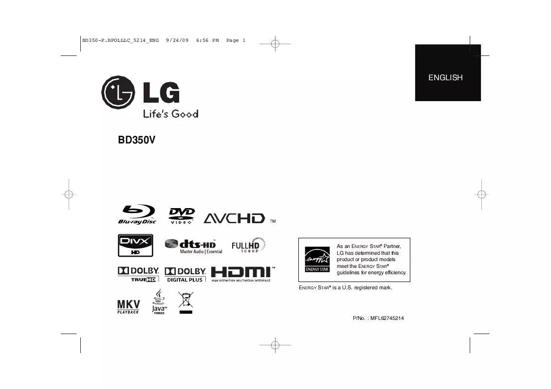 Mode d'emploi LG BD350V