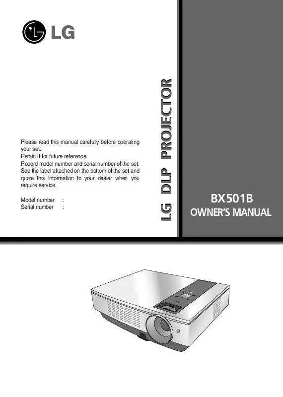 Mode d'emploi LG BX501B