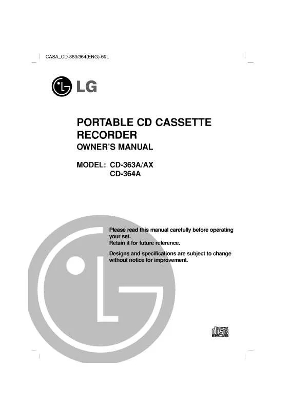 Mode d'emploi LG CD-363A