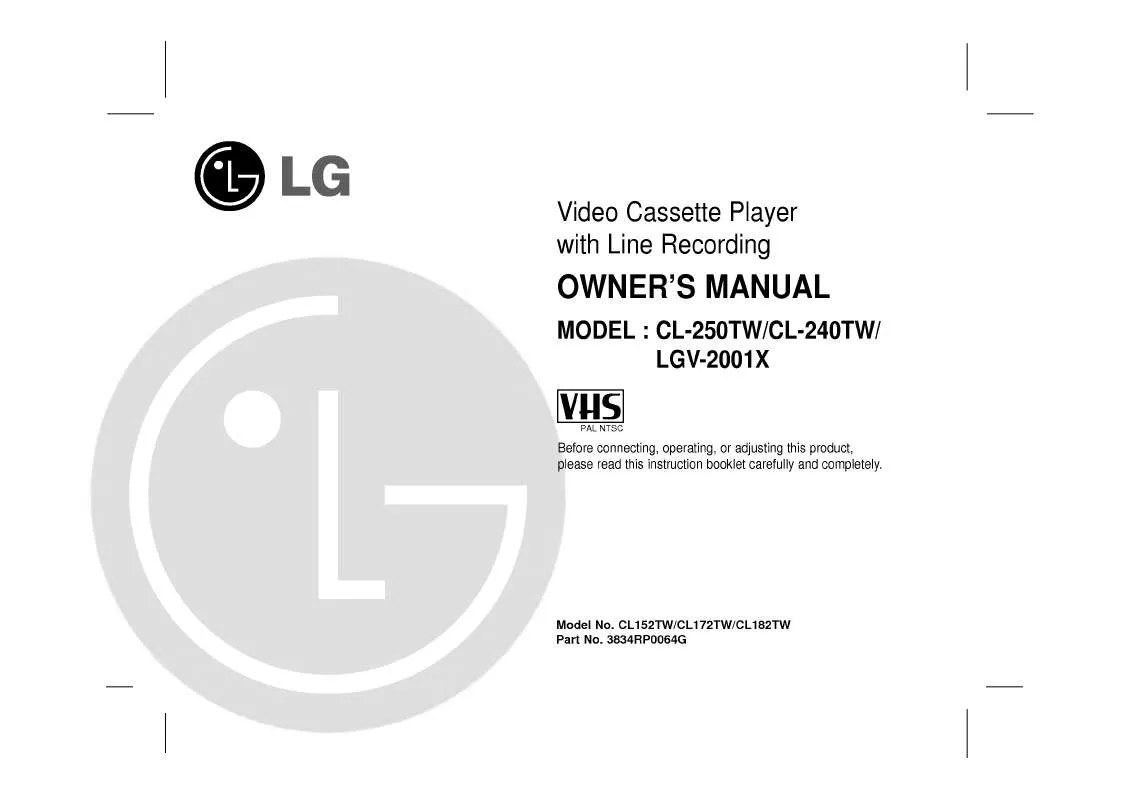 Mode d'emploi LG CL-250TW