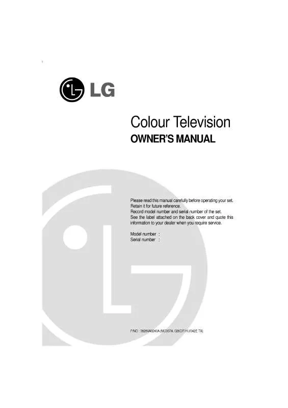 Mode d'emploi LG CT-29Q26EN