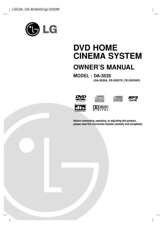 Mode d'emploi LG DA-3535A