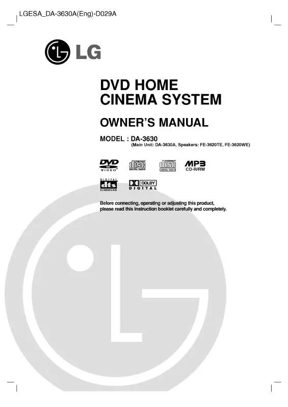 Mode d'emploi LG DA-3630A