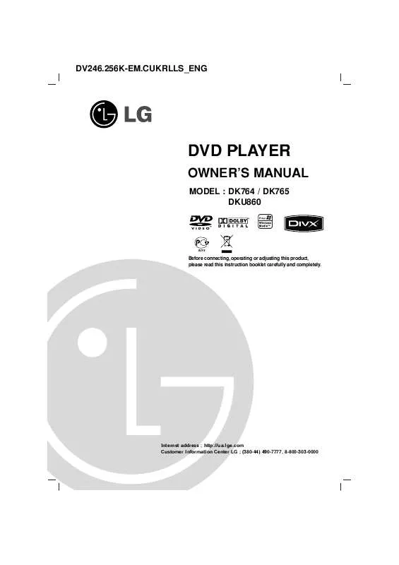 Mode d'emploi LG DK-764