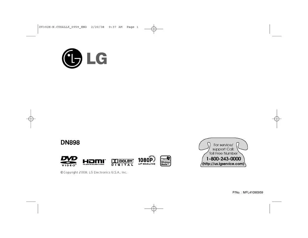 Mode d'emploi LG DN898