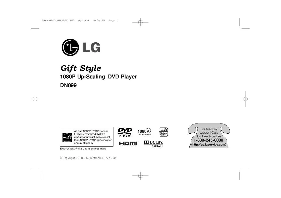 Mode d'emploi LG DN899