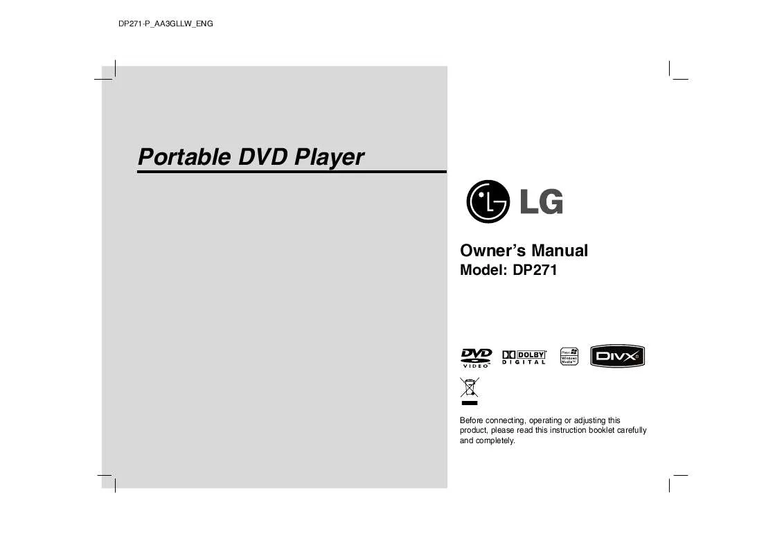 Mode d'emploi LG DP-271