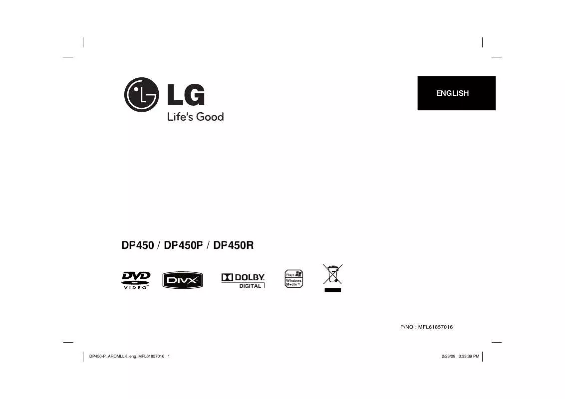 Mode d'emploi LG DP-450P