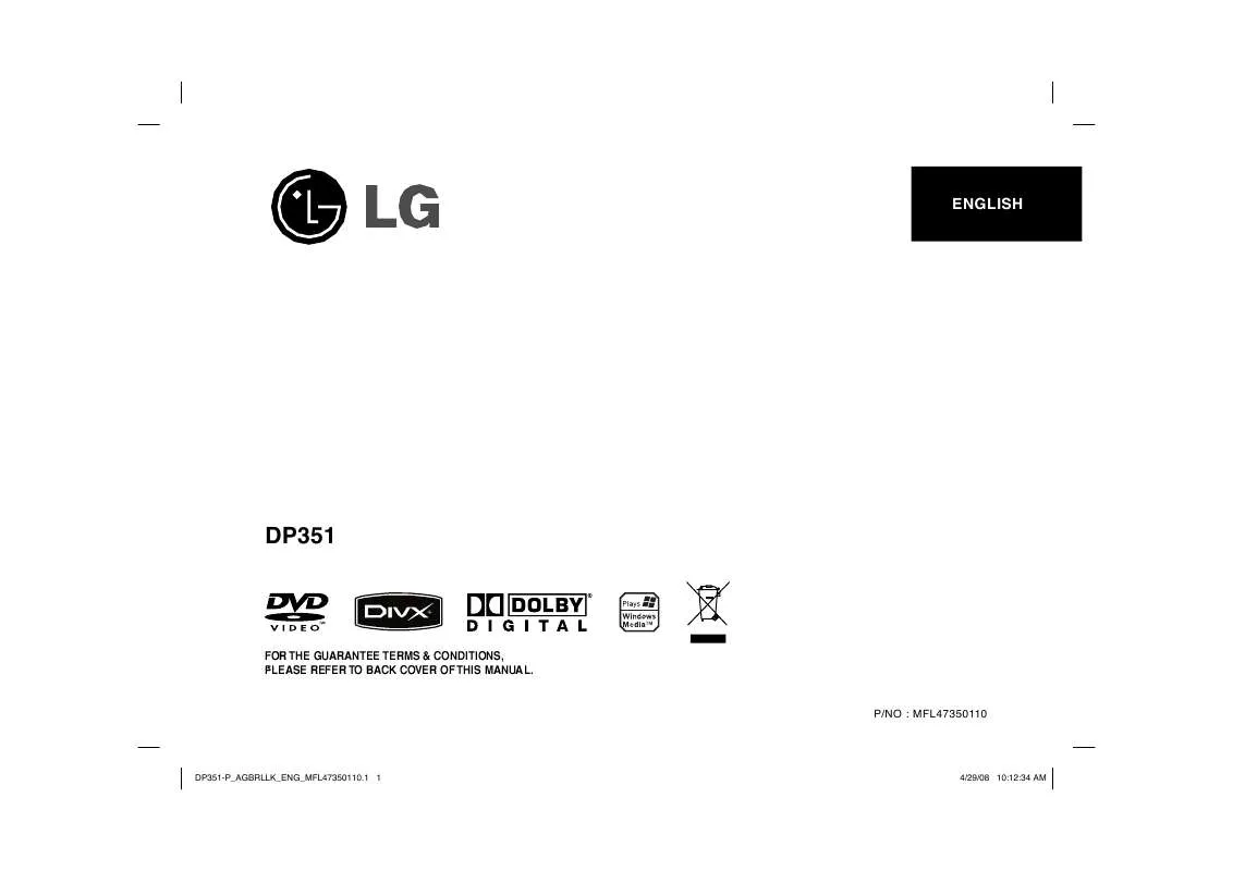 Mode d'emploi LG DP351