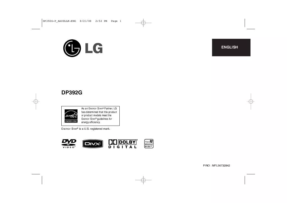 Mode d'emploi LG DP392G