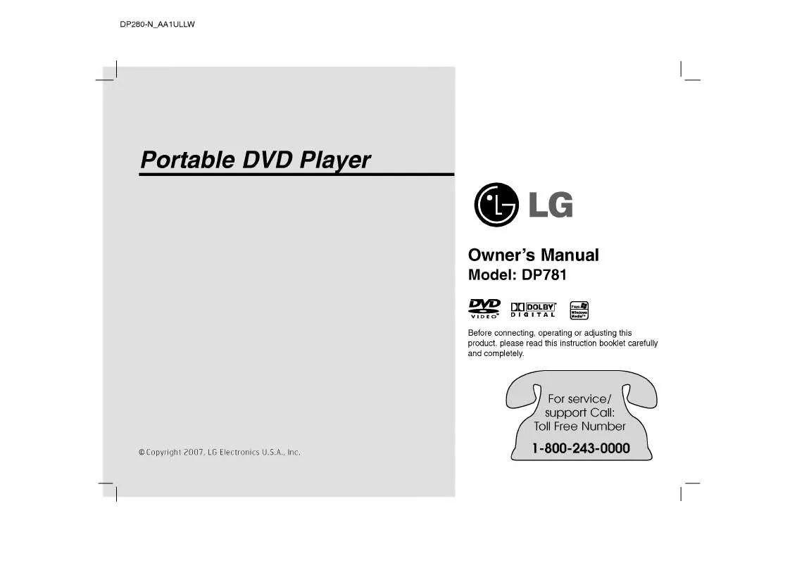 Mode d'emploi LG DP781