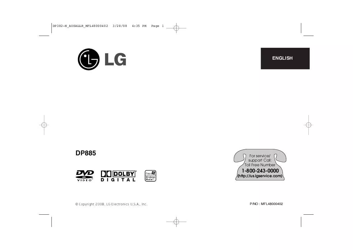 Mode d'emploi LG DP885