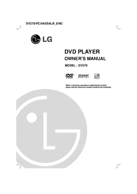 Mode d'emploi LG DV270