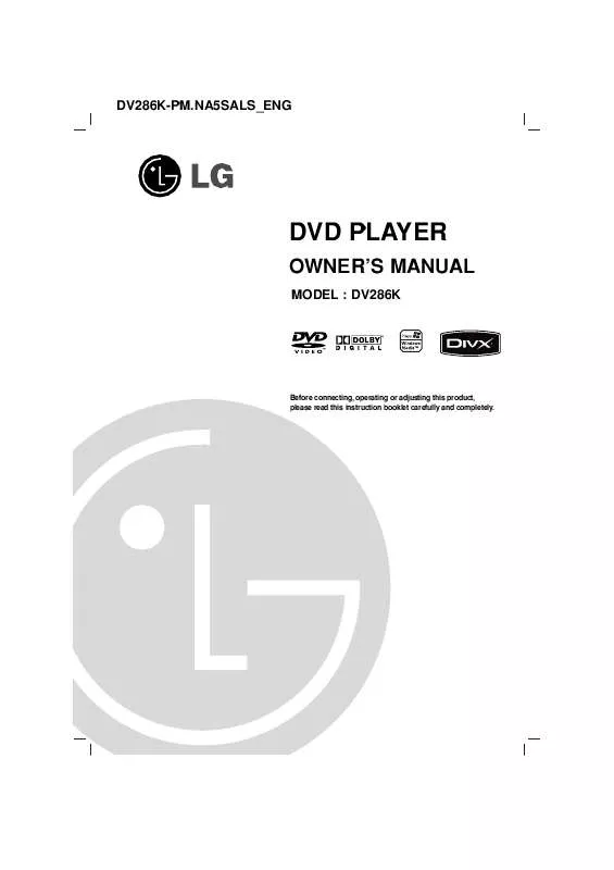 Mode d'emploi LG DV286K