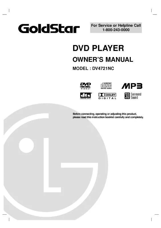 Mode d'emploi LG DV4721NC