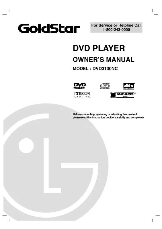 Mode d'emploi LG DVD3130NC