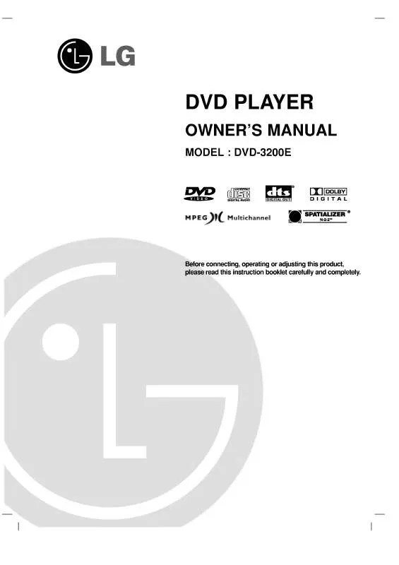 Mode d'emploi LG DVD3200E