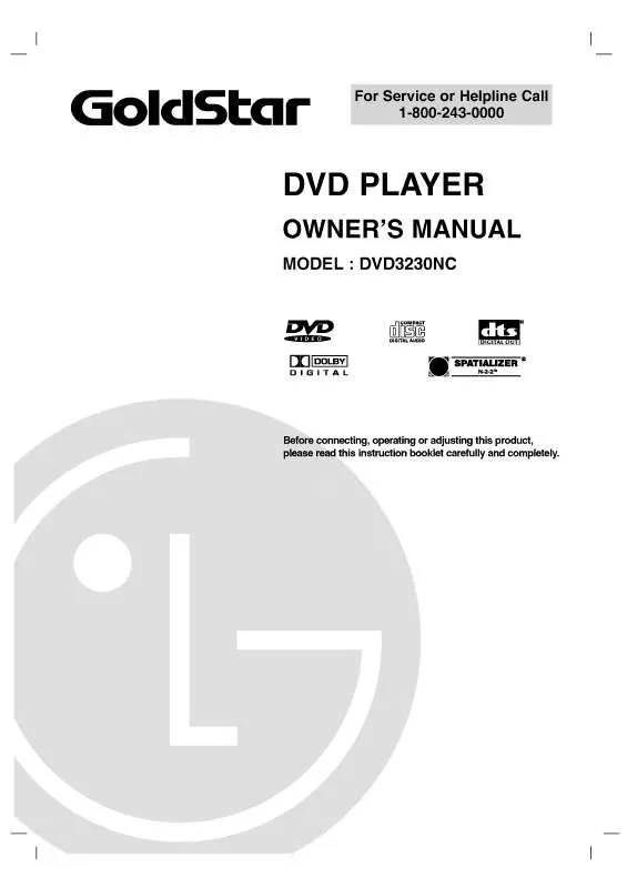 Mode d'emploi LG DVD3230NC